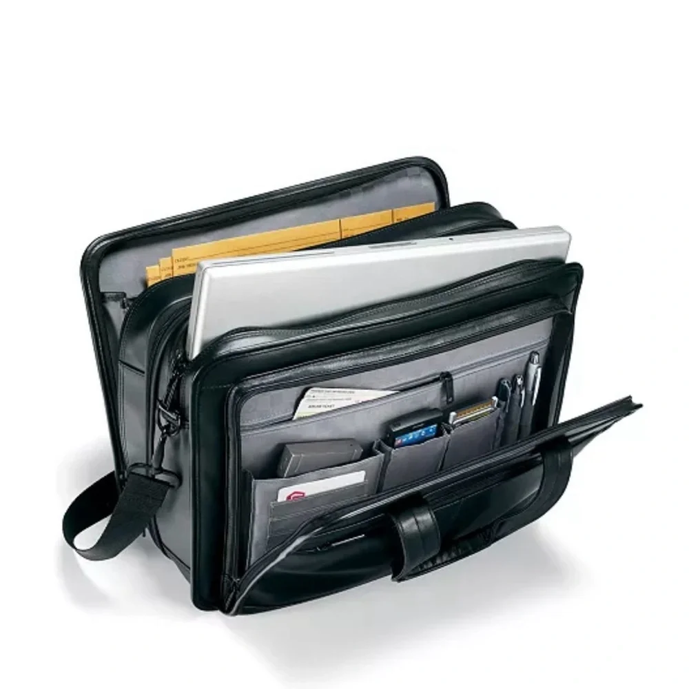 New Samsonite Leather Expandable Laptop Briefcase
